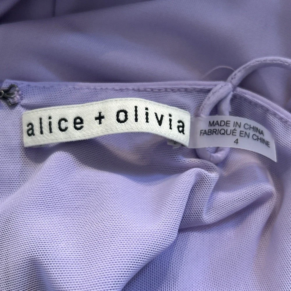 Alice + Olivia Havana Babydoll Cutout Dress Sz‎ 4 Going Out Mini Cocktail Purple